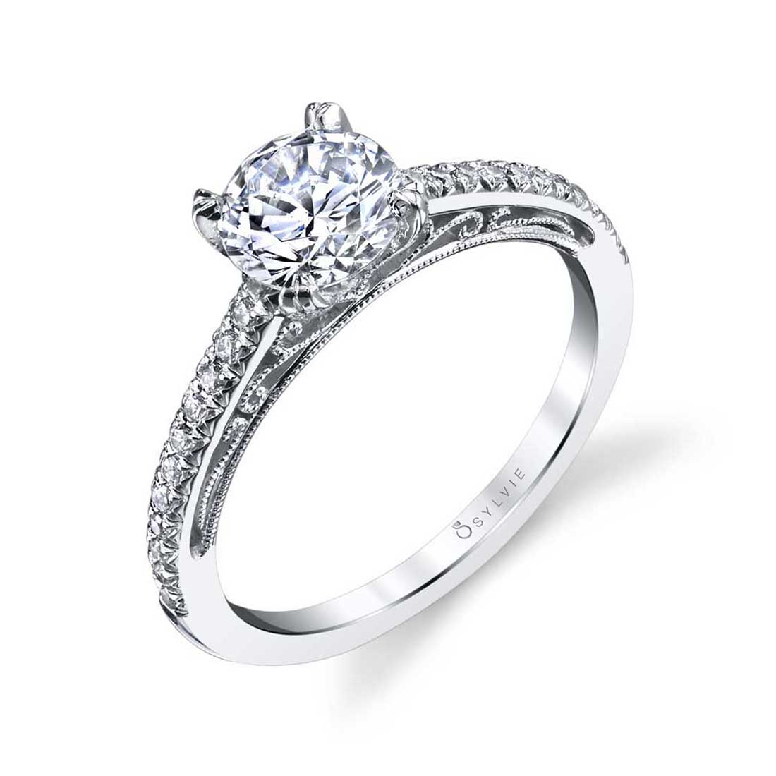Gullei Custom 1 Carat Lab Grown Diamond Promise Ring for Her - Silver