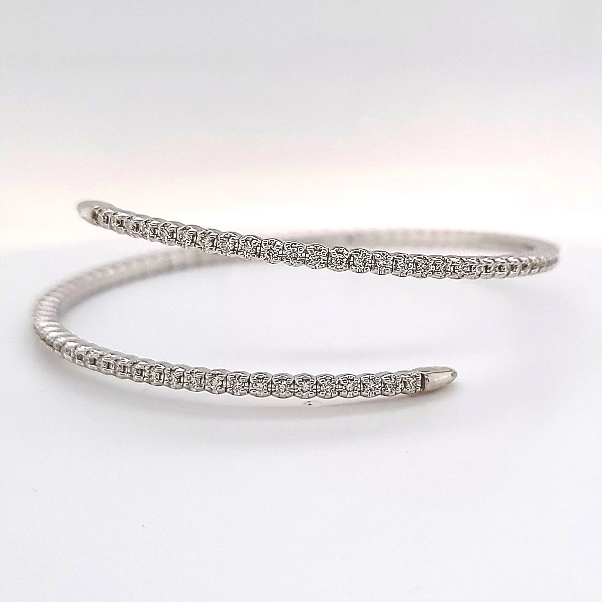 14KT White Gold Diamond Eloise Baguette Bangle | Diamond bangles bracelet, Diamond  bracelet design, Dope jewelry accessories