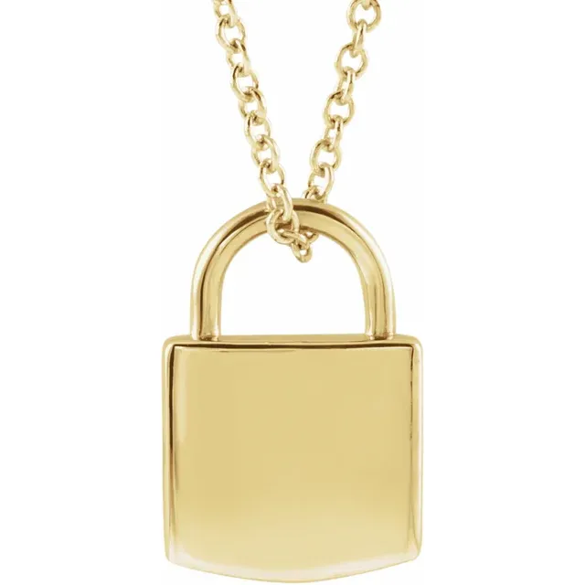 Personalised Love Locked Gold Padlock Necklace